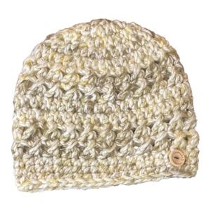 Handmade‎ Crochet Beanie Hat Cream Beige Knit Winter Warm Cap Gift
